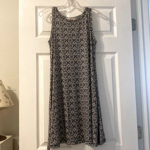 Geometric Floral Sleeveless Flare Dress